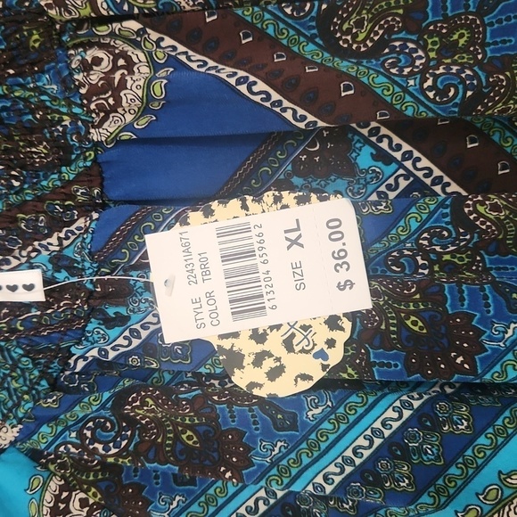 Bohemian  Cap Sleeve Graphic Blouse Size Medium Boho Western Rodeo Concert - Picture 4 of 5